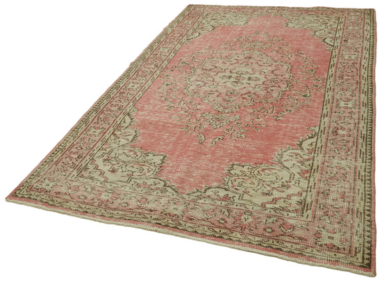 5x9 Beige Turkish Vintage Area Rug - 41712