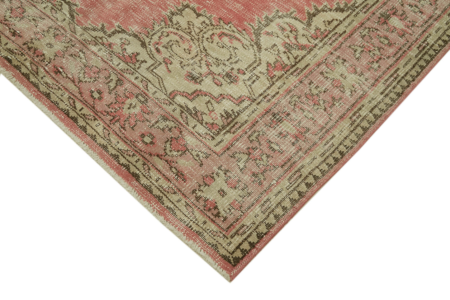 5x9 Beige Turkish Vintage Area Rug - 41712