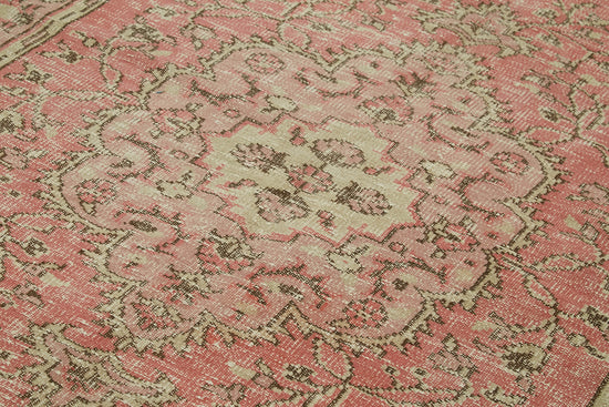 5x9 Beige Turkish Vintage Area Rug - 41712