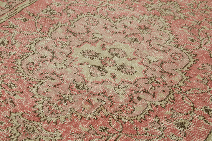 5x9 Beige Turkish Vintage Area Rug - 41712