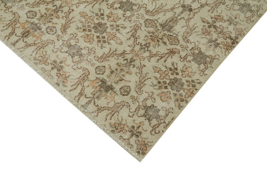 5x9 Beige Turkish Vintage Area Rug - 41726