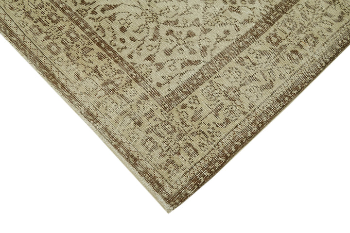 5x9 Beige Turkish Vintage Area Rug - 41737