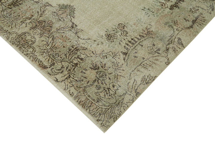 6x9 Beige Turkish Vintage Area Rug - 41745