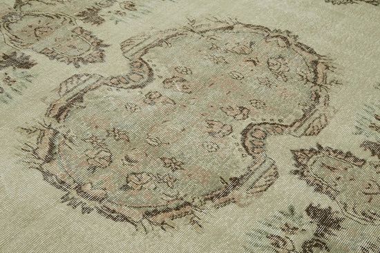 6x9 Beige Turkish Vintage Area Rug - 41745