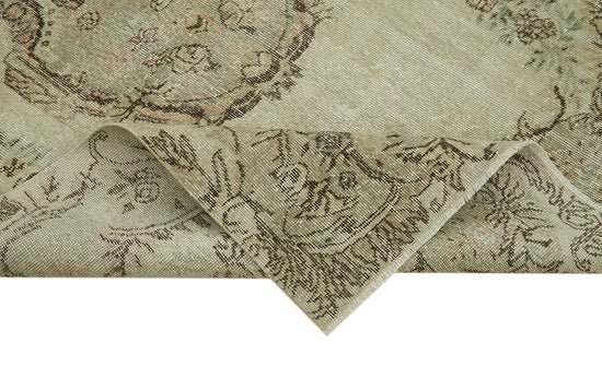 6x9 Beige Turkish Vintage Area Rug - 41745