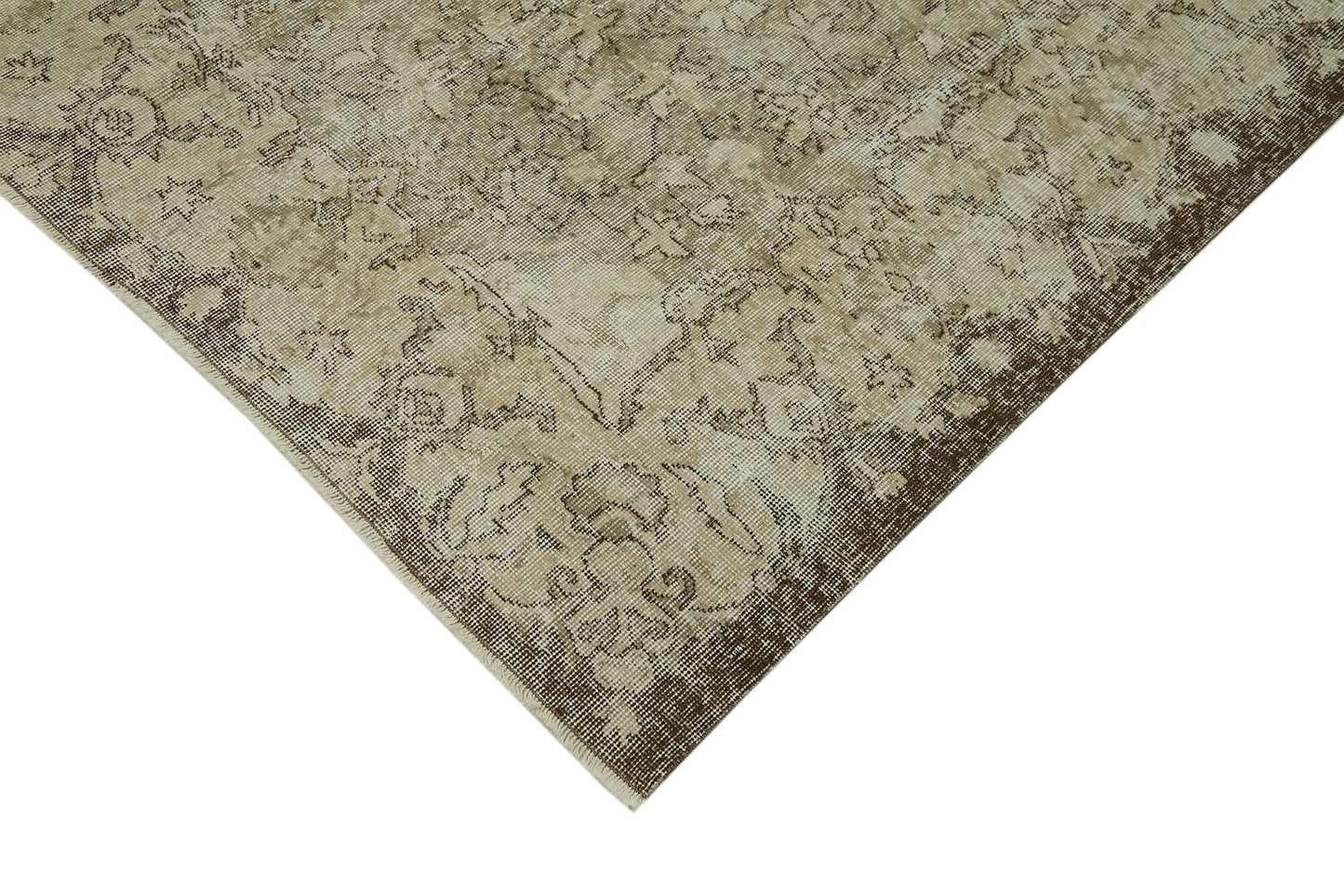 6x9 Beige Turkish Vintage Area Rug - 41746