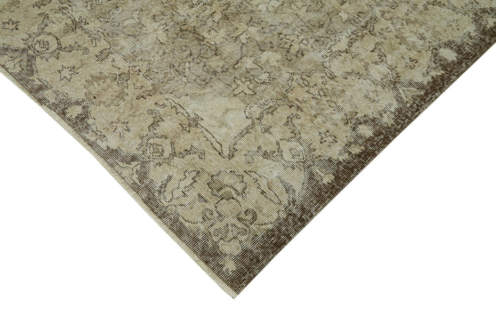 6x9 Beige Turkish Vintage Area Rug - 41746