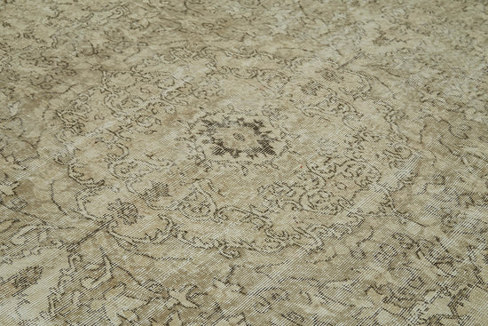 6x9 Beige Turkish Vintage Area Rug - 41746