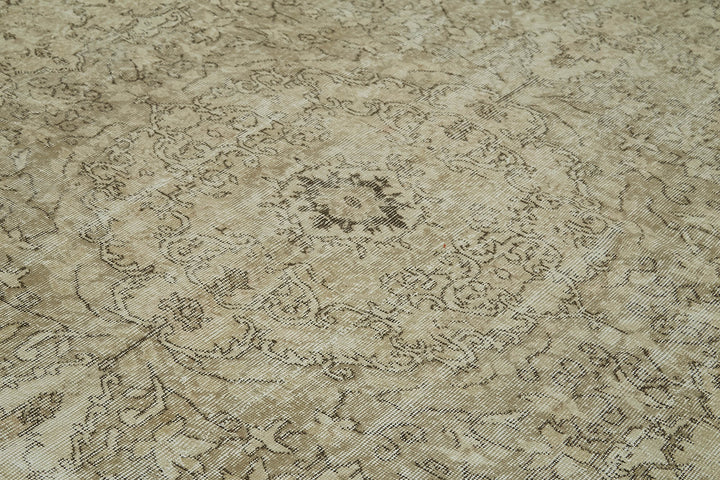 6x9 Beige Turkish Vintage Area Rug - 41746