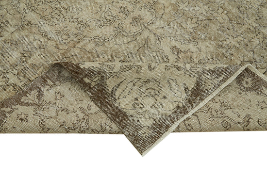 6x9 Beige Turkish Vintage Area Rug - 41746