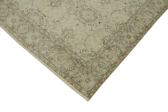 5x9 Beige Turkish Vintage Area Rug - 41747