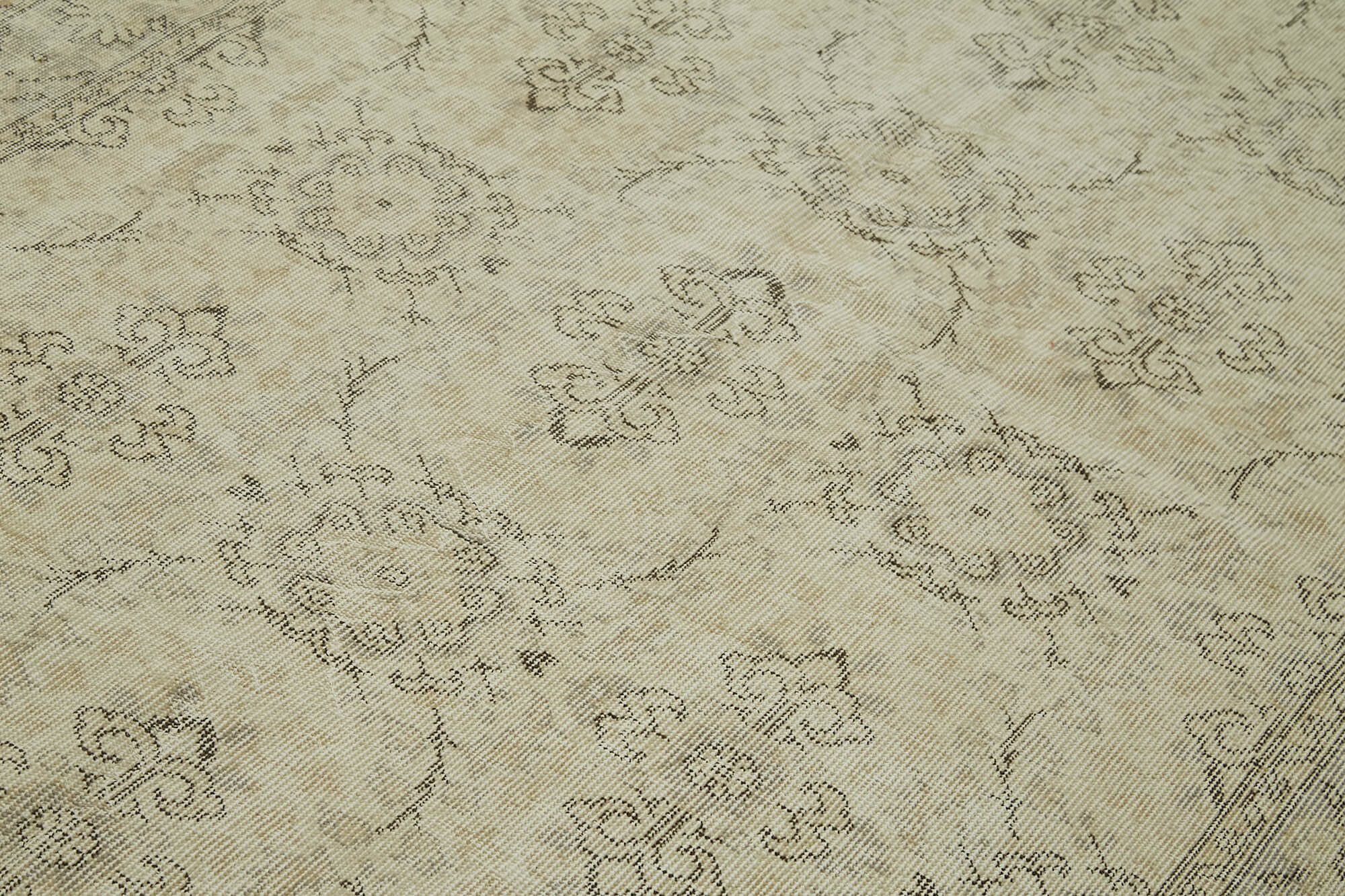 5x9 Beige Turkish Vintage Area Rug - 41747