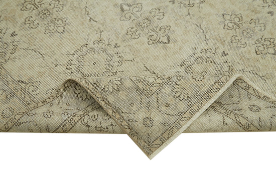 5x9 Beige Turkish Vintage Area Rug - 41747