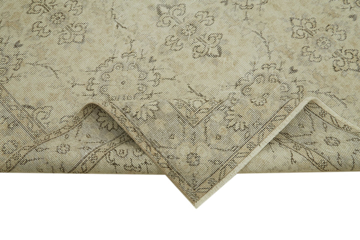 5x9 Beige Turkish Vintage Area Rug - 41747