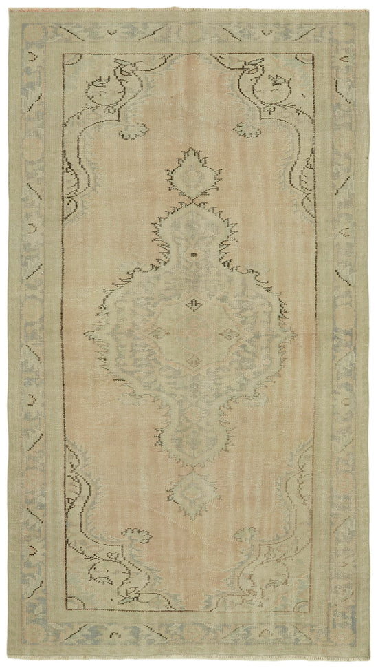 5x8 Beige Turkish Vintage Area Rug - 41750