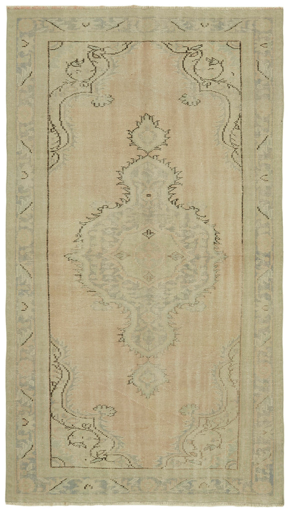 5x8 Beige Turkish Vintage Area Rug - 41750