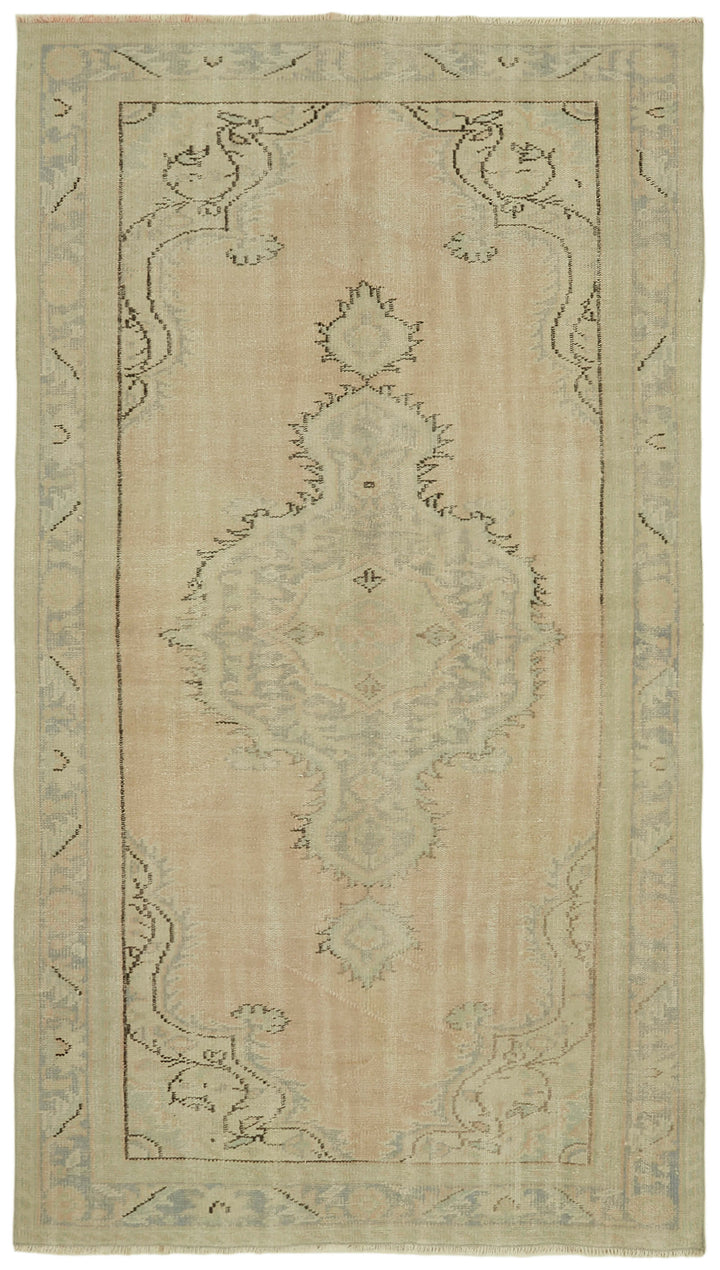 5x8 Beige Turkish Vintage Area Rug - 41750