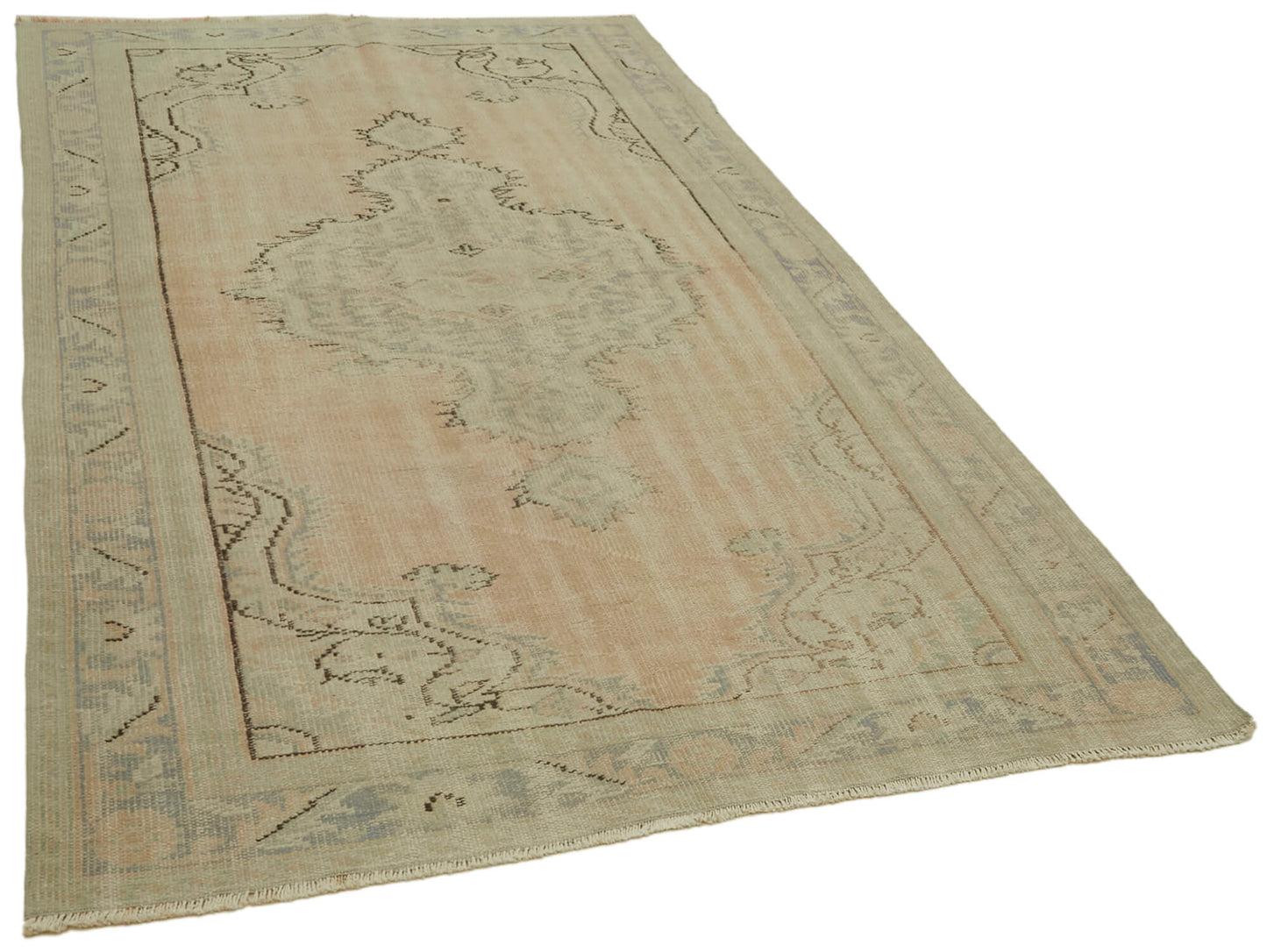 5x8 Beige Turkish Vintage Area Rug - 41750
