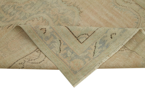 5x8 Beige Turkish Vintage Area Rug - 41750