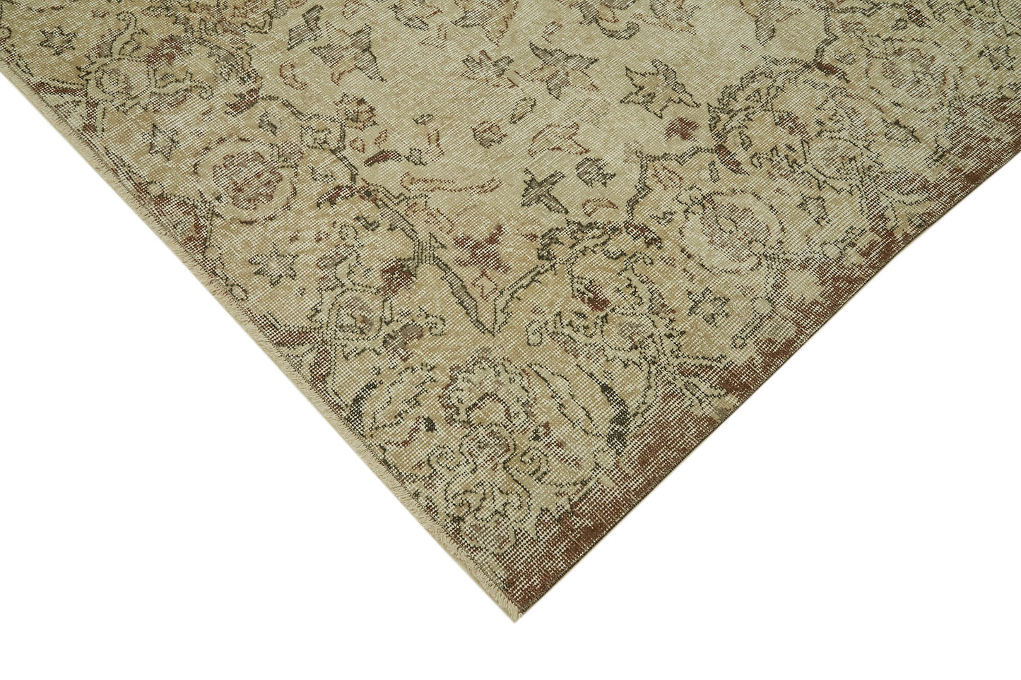 6x10 Beige Turkish Vintage Area Rug - 41752