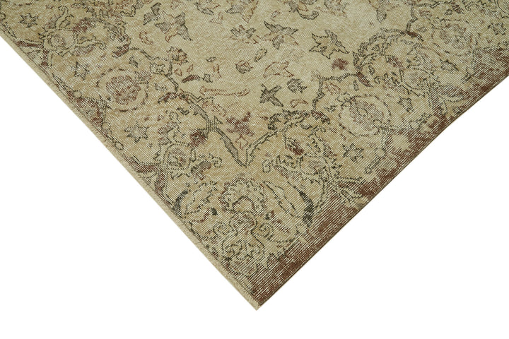 6x10 Beige Turkish Vintage Area Rug - 41752