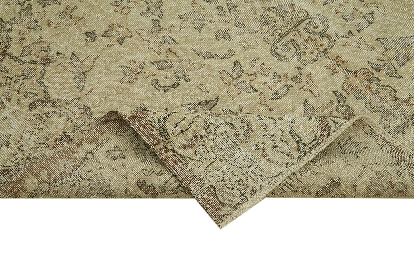 6x10 Beige Turkish Vintage Area Rug - 41752