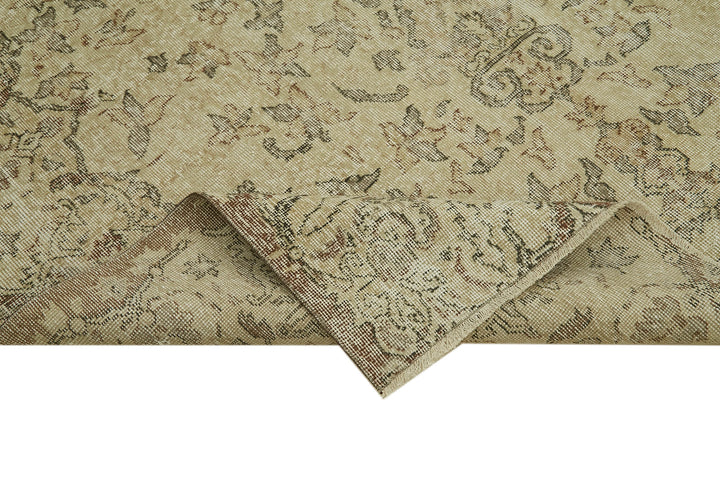 6x10 Beige Turkish Vintage Area Rug - 41752