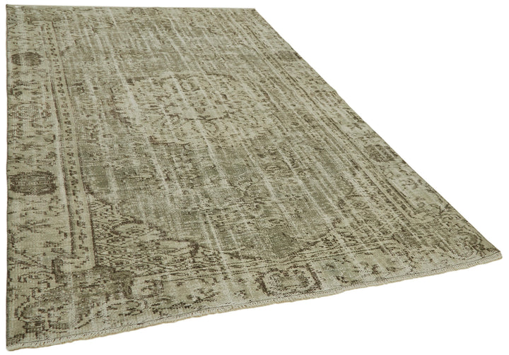 5x9 Beige Turkish Vintage Area Rug - 41753