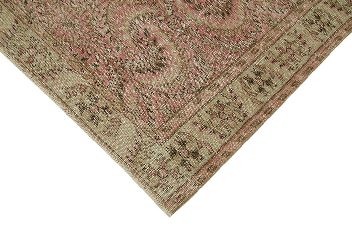 5x8 Beige Turkish Vintage Area Rug - 41754