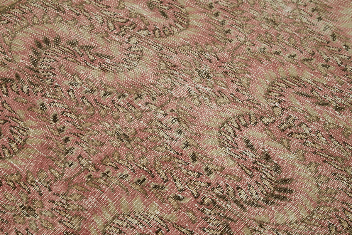 5x8 Beige Turkish Vintage Area Rug - 41754
