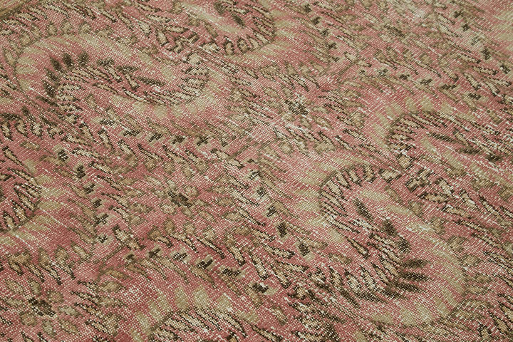5x8 Beige Turkish Vintage Area Rug - 41754