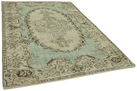 6x8 Beige Turkish Vintage Area Rug - 41760