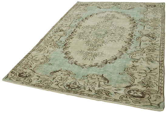 6x8 Beige Turkish Vintage Area Rug - 41760