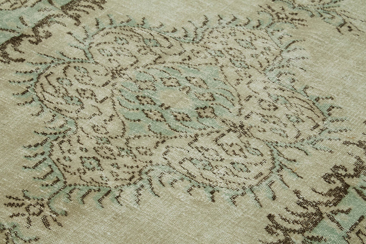 6x8 Beige Turkish Vintage Area Rug - 41760