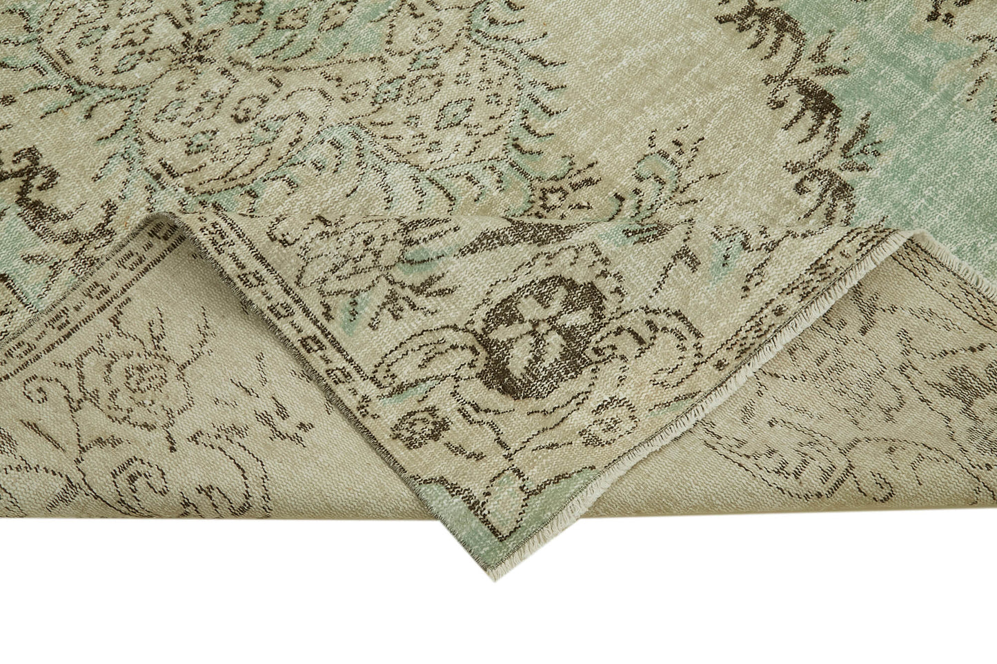 6x8 Beige Turkish Vintage Area Rug - 41760