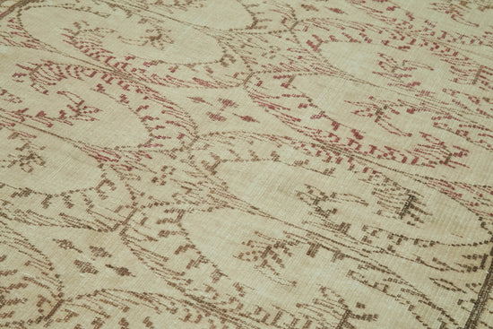 6x9 Beige Turkish Vintage Area Rug - 41761