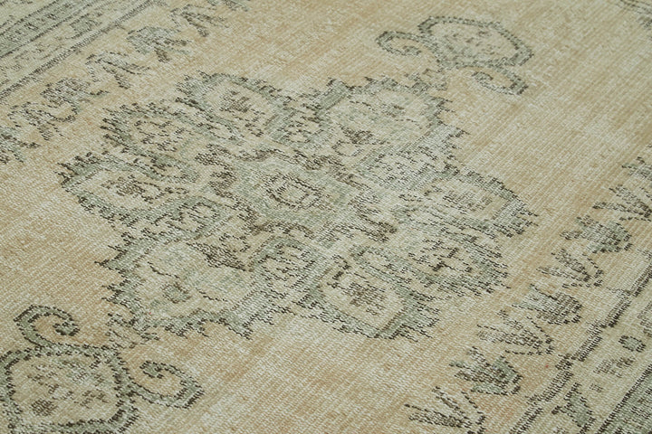 5x8 Beige Turkish Vintage Area Rug - 41765