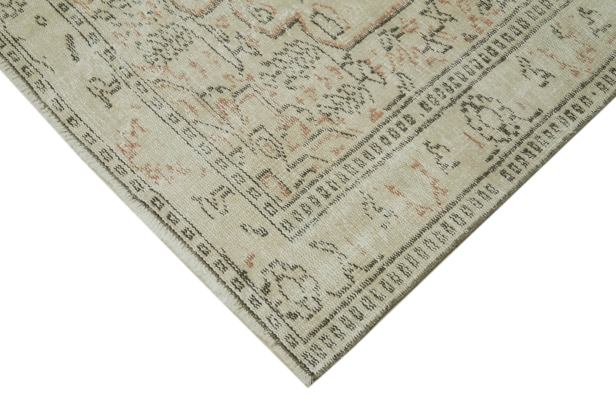 6x9 Beige Turkish Vintage Area Rug - 41767