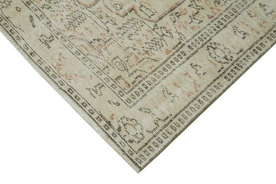 6x9 Beige Turkish Vintage Area Rug - 41767