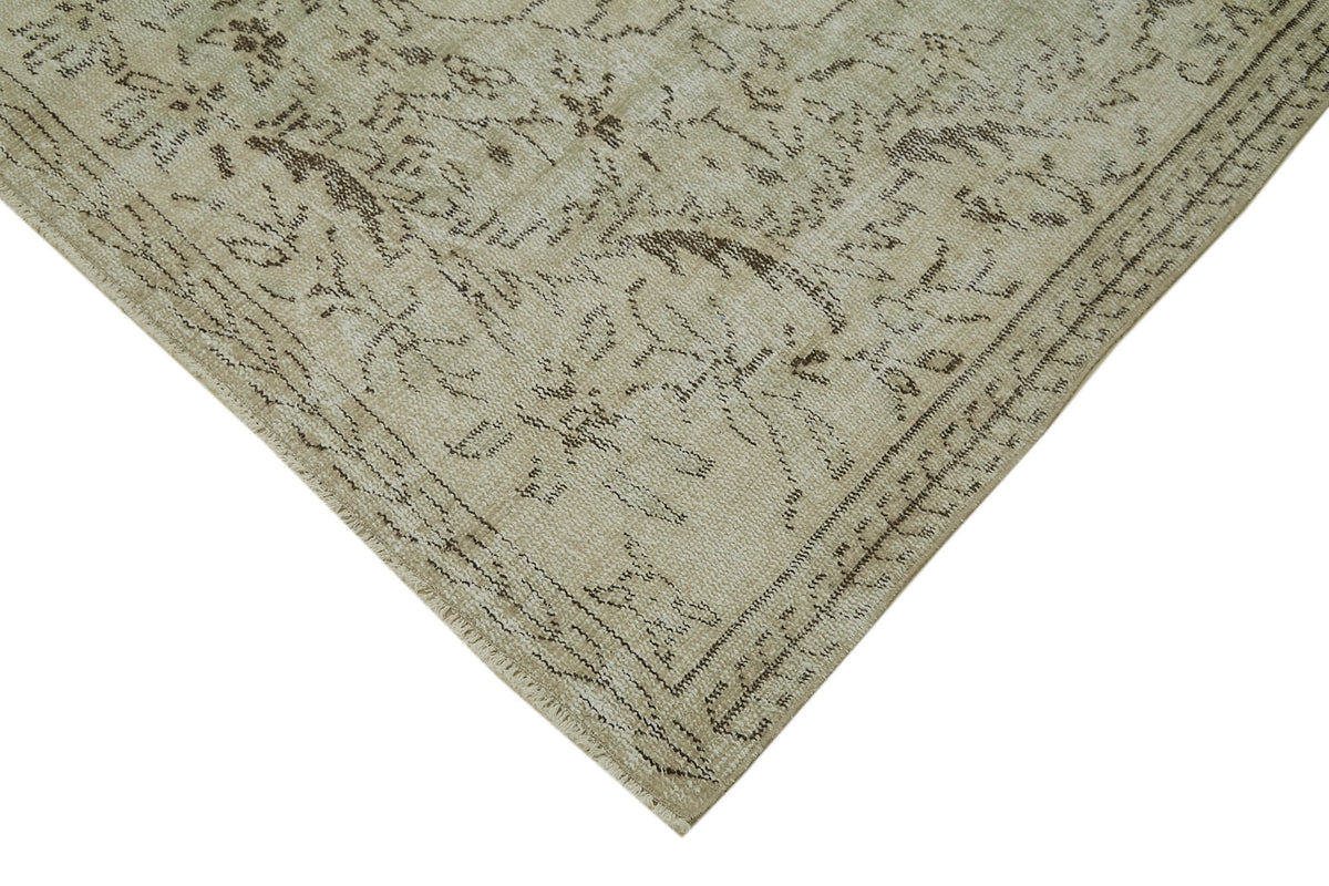 5x9 Beige Turkish Vintage Area Rug - 41768