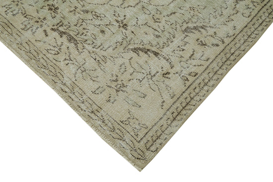 5x9 Beige Turkish Vintage Area Rug - 41768