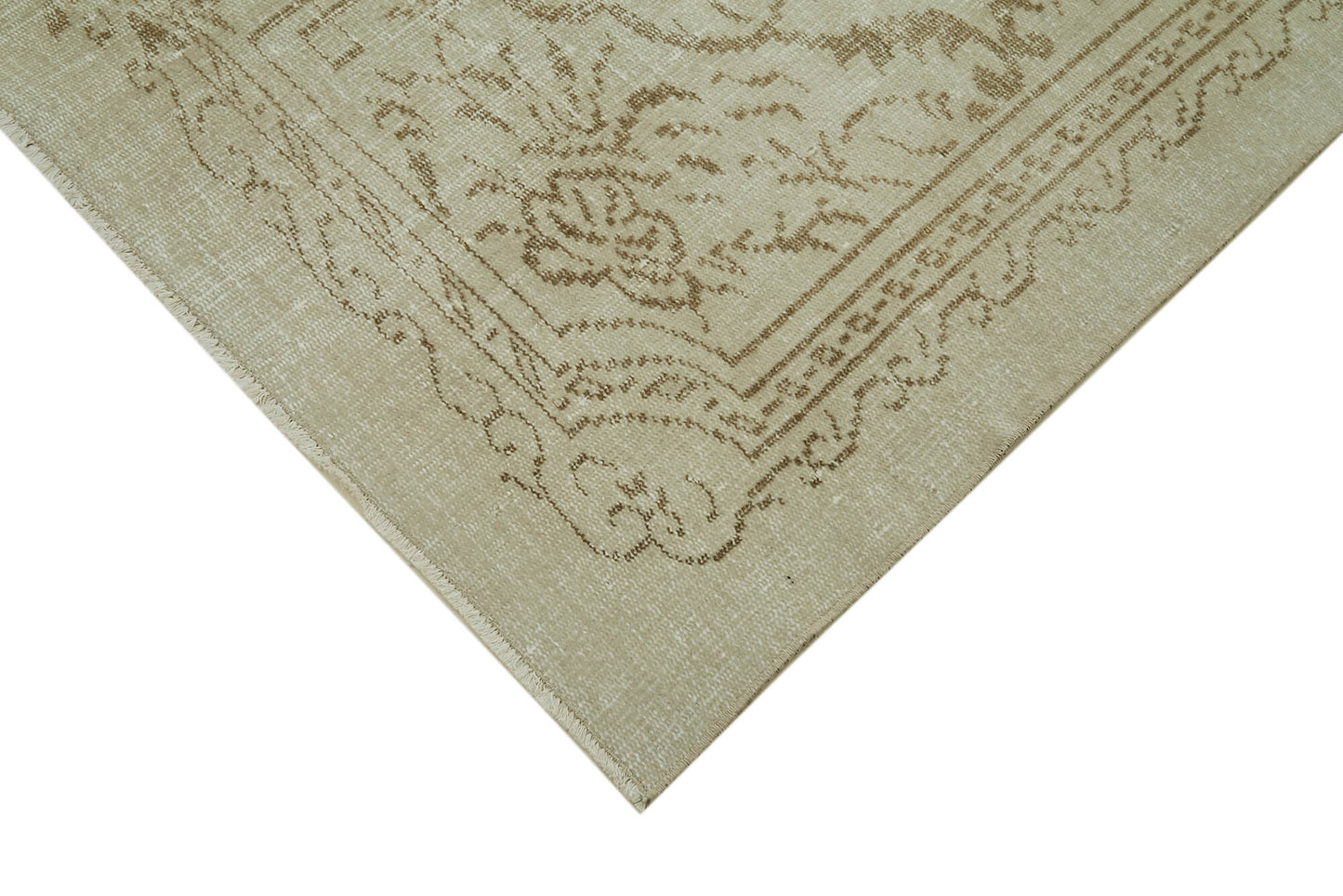 5x9 Beige Turkish Vintage Area Rug - 41769