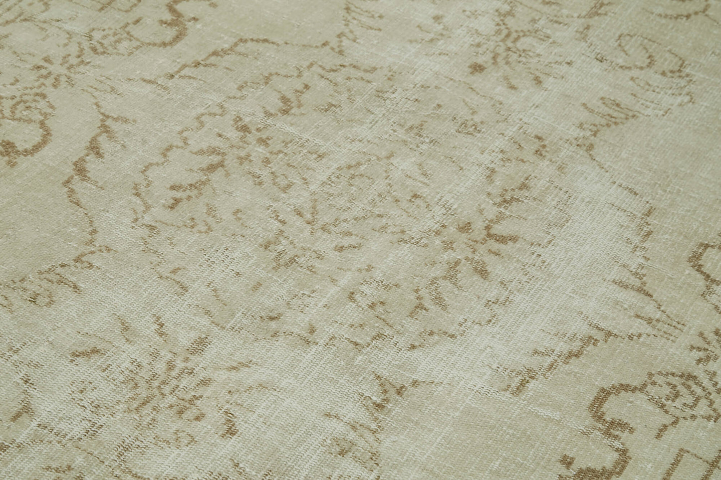 5x9 Beige Turkish Vintage Area Rug - 41769