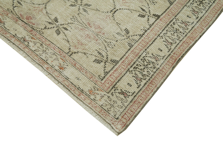5x9 Beige Turkish Vintage Area Rug - 41770