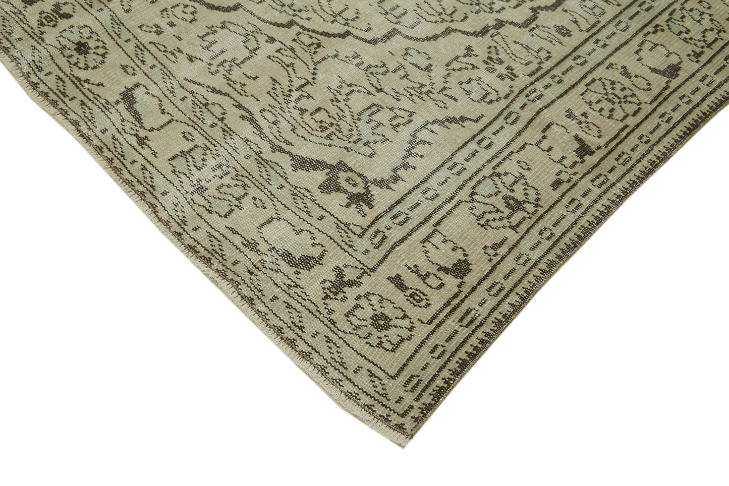 6x9 Beige Turkish Vintage Area Rug - 41771
