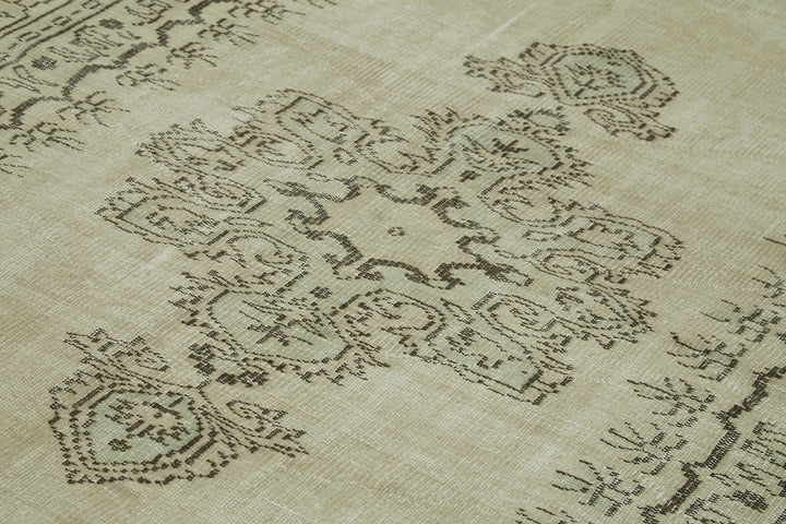 6x9 Beige Turkish Vintage Area Rug - 41771