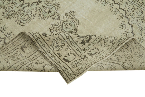 6x9 Beige Turkish Vintage Area Rug - 41771