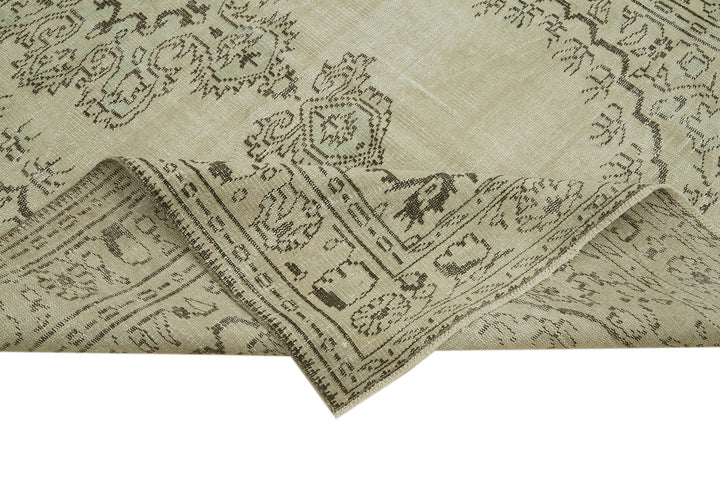 6x9 Beige Turkish Vintage Area Rug - 41771