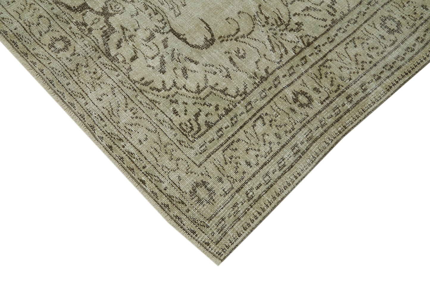 5x9 Beige Turkish Vintage Area Rug - 41773
