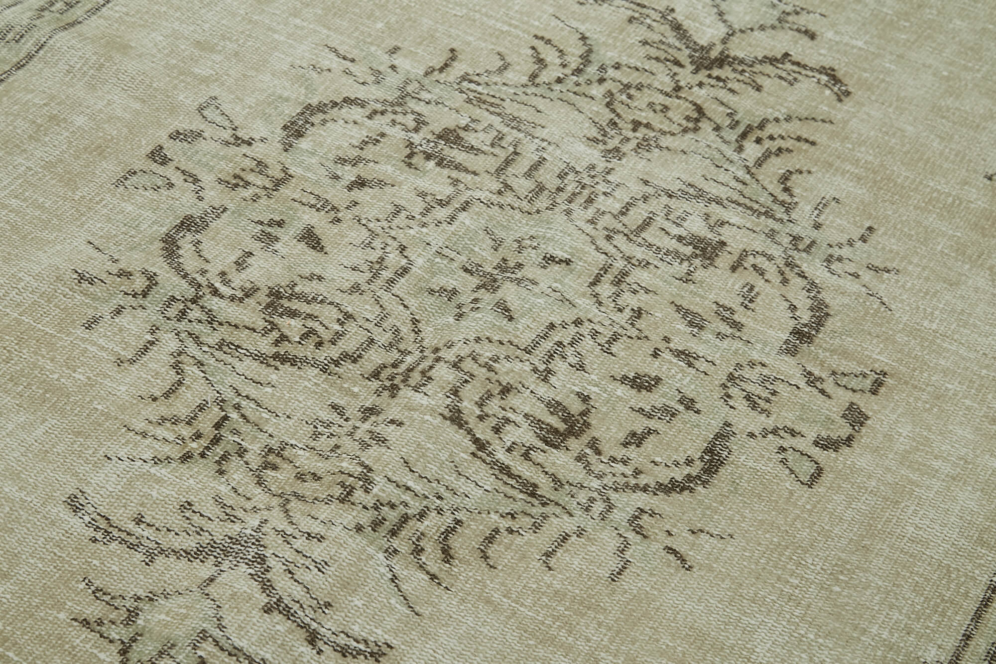 5x9 Beige Turkish Vintage Area Rug - 41773
